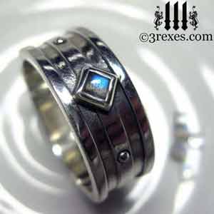 mens-moorish-gothic-one-stone-ring-labradorite 925 sterling silver