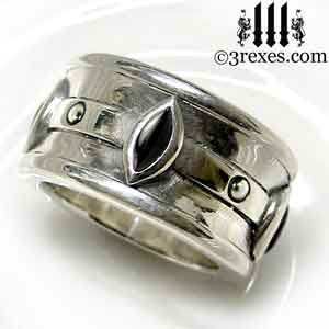 mens-silver-moorish-marquise-engagement-ring-black-onyx-gothic-stone-3-rexes-jewelry