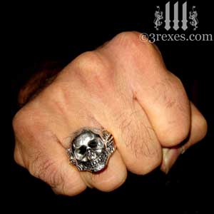3 Re Mens Ring Gallery Meval Silver Skulls And Celtic Mens Skull Ring Pirate Biker Sterling Silver Band