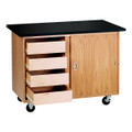 Diversified 4222KF Mobile Demonstration Table with Drawers and Flat Top