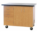 Diversified 4332KF Mobile Instructors Flat Top Desk with Drawers and Storage