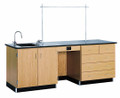 Diversified 1114K Lab Instructors Desk 8 Ft with Phenolic Top and Sink