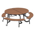 MBR604-Round Mobile Bench Cafeteria Table (60" Diameter)