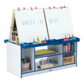 Jonti-Craft 0294JCWW Rainbow Accent Easel Center with 4 Stations
