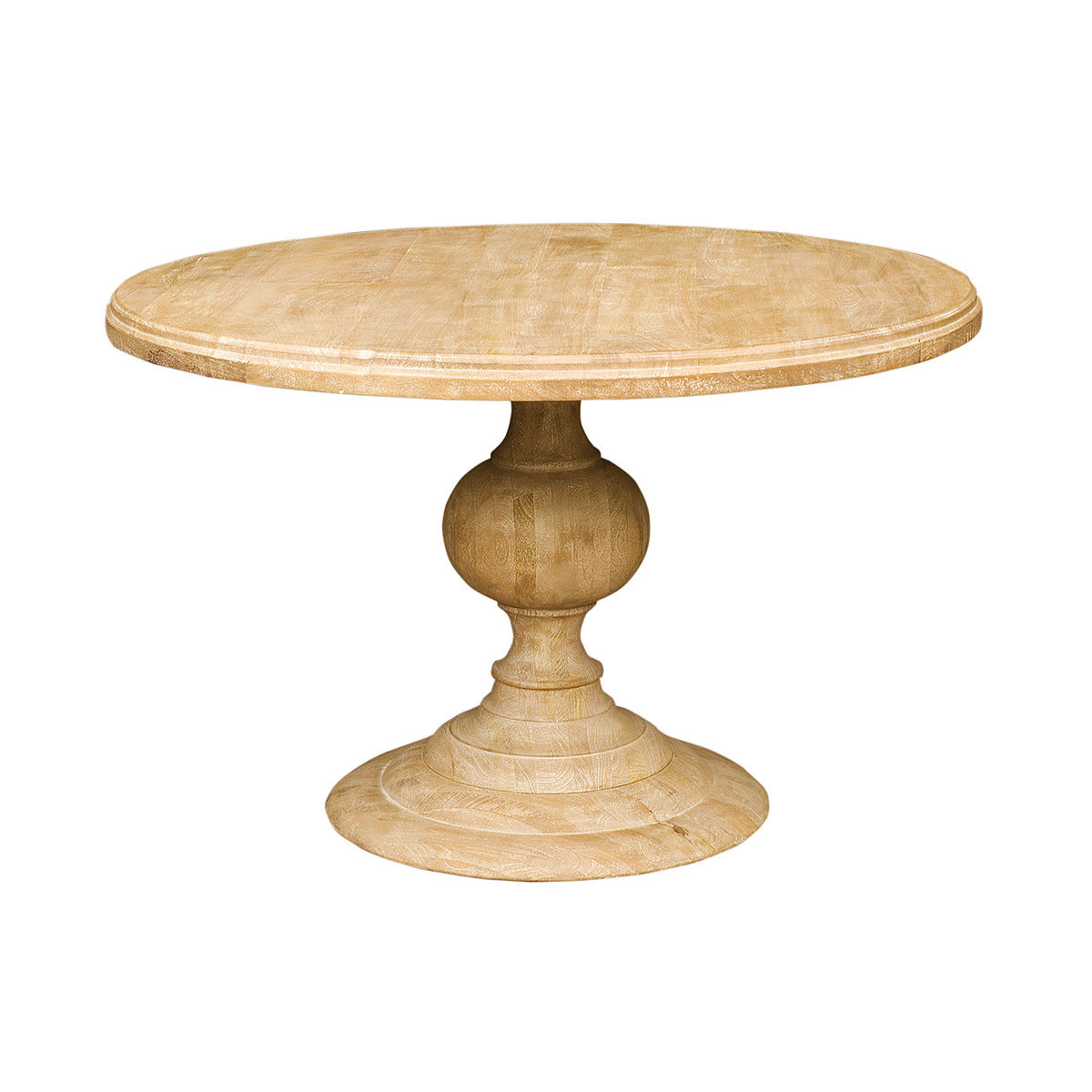 48" Round Pedestal Dining Table in White Wash | Zin Home