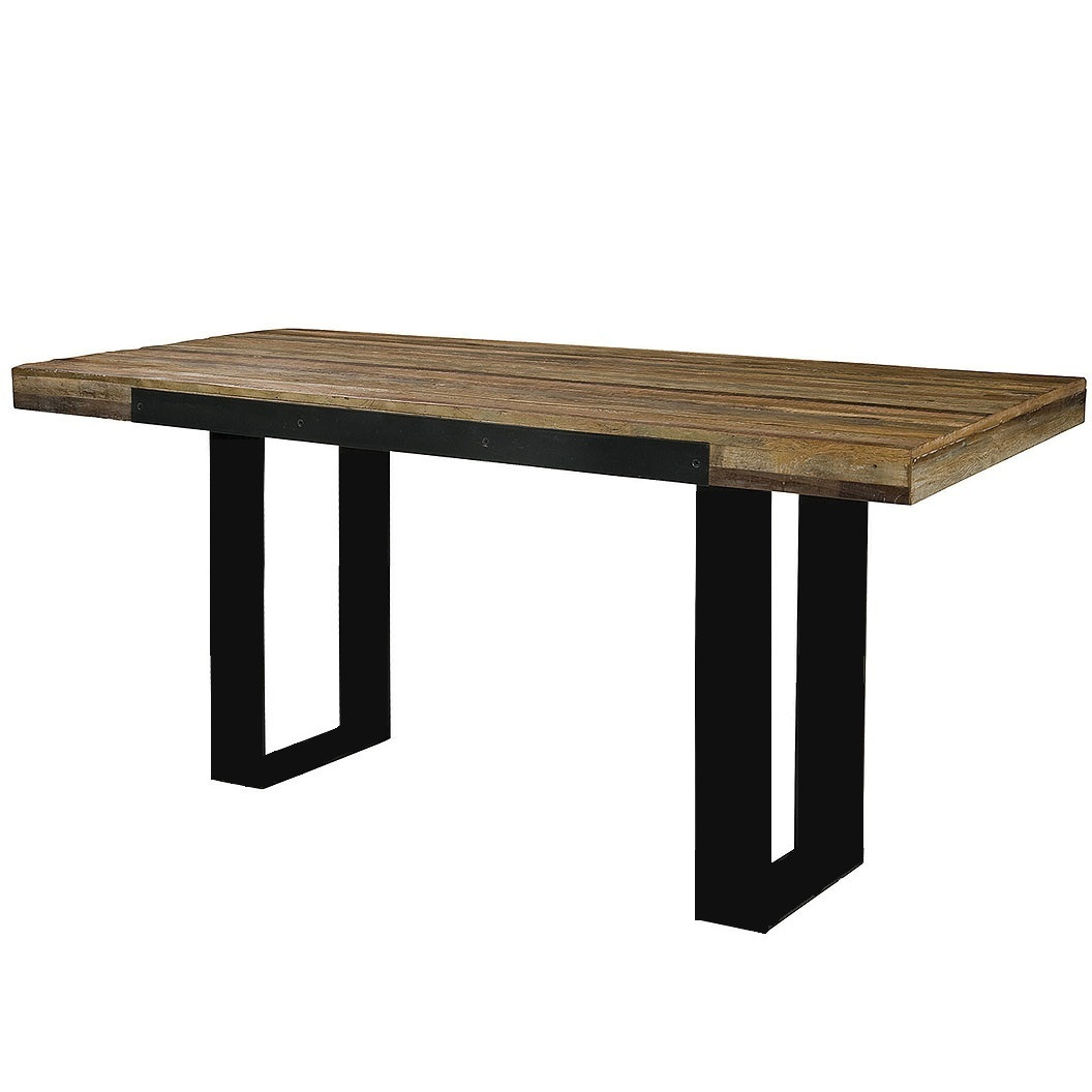  Pub Table | Reclaimed Wood Top Metal Base Bar Table | Zin Home