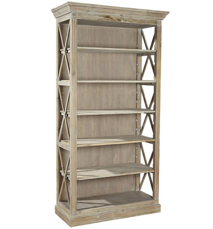  Bookcases &amp; Shelving French Country Reclaimed Weathered Wood Open