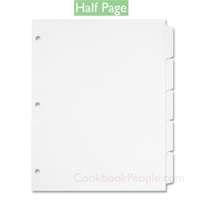 Half Page 5.5x8.5 Binder Tab Dividers