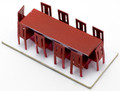 Scale Model Dining Table with 10 Chairs 1:50