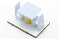 Scale Model Dining Table with 2 Chairs 1:100