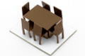 Scale Model Dining Table with 6 Chairs 1:100