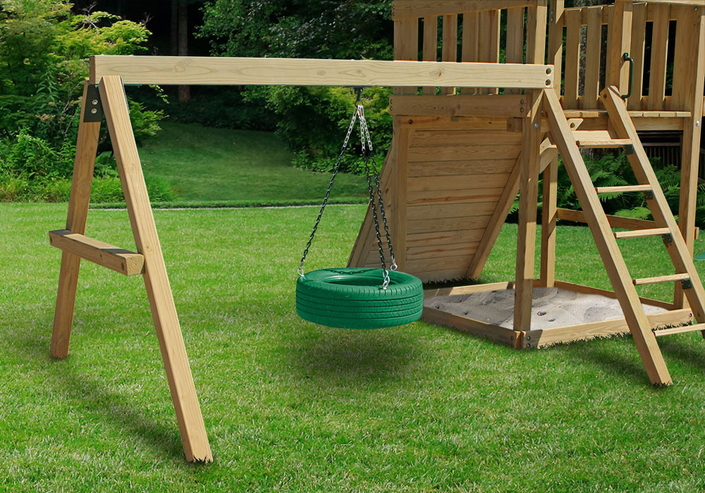 outdoor playsets with tire swing