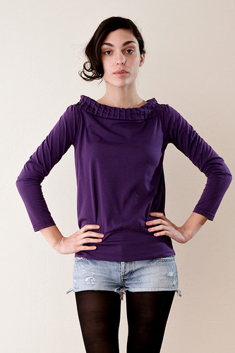 Off Shoulder Purple Stretch Top S