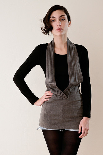 2-piece Grey Black Halter Mini Bodycon Dress Top Set XS S