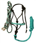 Halter and Rein Set (Turquoise, Black, White)