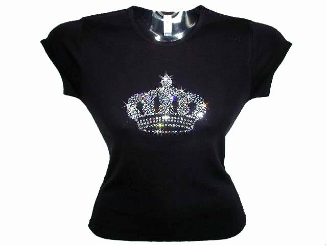 Princess Crown Swarovski Crystal Rhinestone T Shirt Design