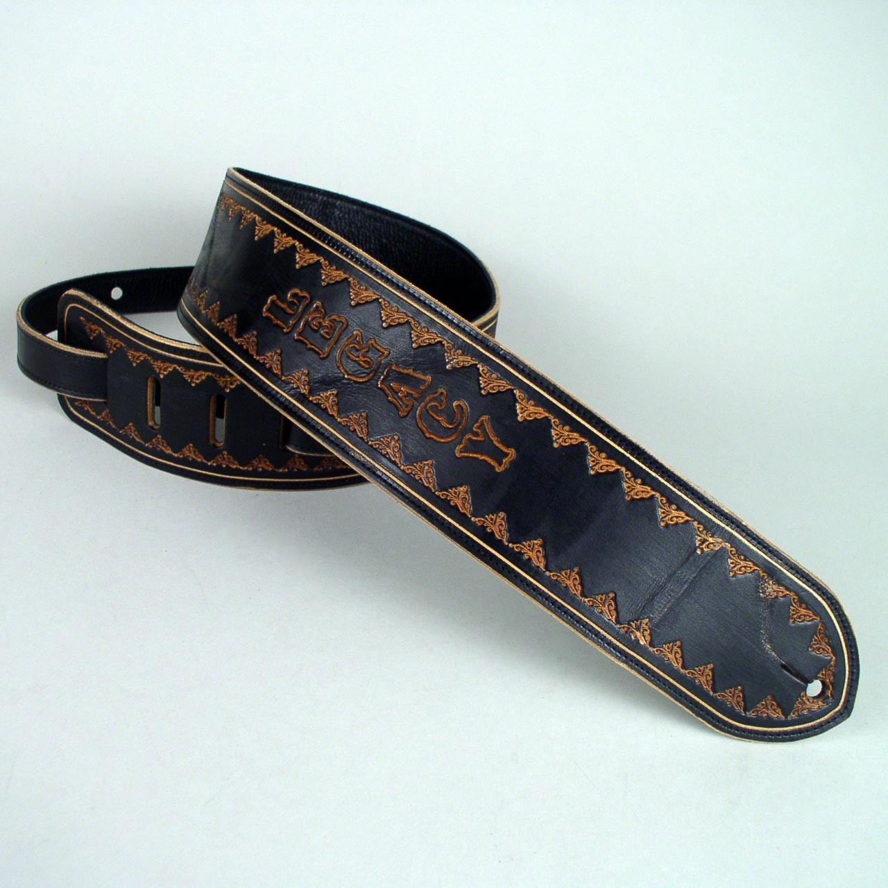 Vintage Leather Imprinted Guitar Strap Classic Series Leathersmith