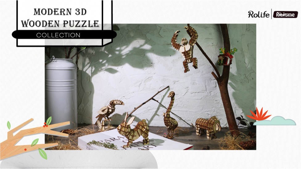 Puzzle en bois 3D moderne Sabre Tiger