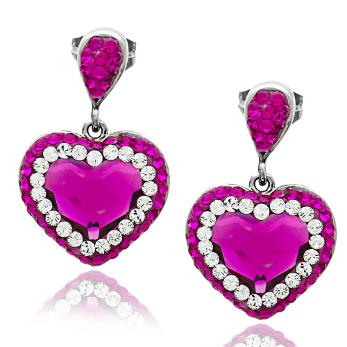Swarovski Element Crystal Heart Pave Earrings
