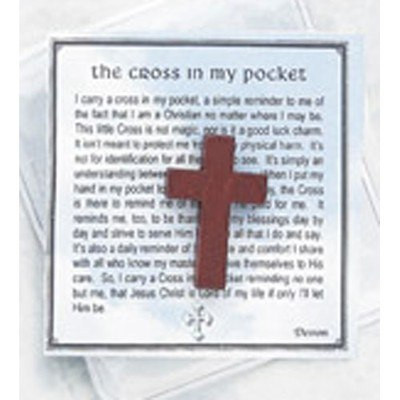pocket cross wood prayer card wooden token palm olive pouch velvet cr gifts deacon supplies church jewelry religious
