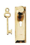Brass Knob/Key Plate 2pc/pkg