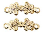 Brass Double Flower Drawer Pull 4pc/pk