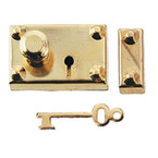 Brass Americana Lock/Key 1set/pk