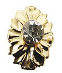 Brass/Crystal Medal Knob 2pc/pkg