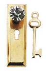 Brass/Crystal Knob/Plate 2pc/pkg