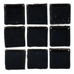 Dollhouse Black Glass Mosaic Tile Sheet
