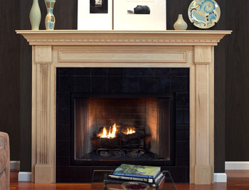 The crown molding across the header leads to the stand-out legs that extend to its base.