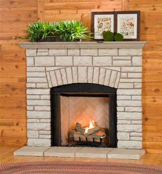 Give your home a warm look with the Arch stone mantel.