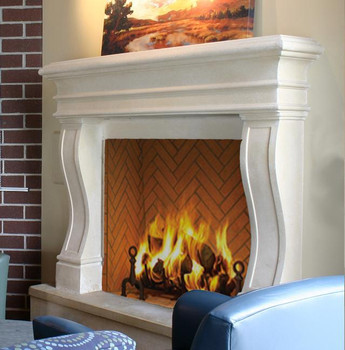 The Avant thin cast modern stone mantel