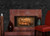 A contemporary style marble fireplace.