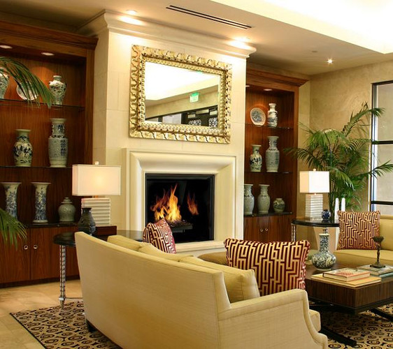 Conemporary Bolection-style mantel surround in your choice of four limestone colors