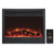 Detail view of our SD33" Electric Fireplace, featuring electric flame technology and a two stage space heater (5,000 Btu's at High) that will warm up to 400 square feet.  Remote control included.  Inserts into a cabinet, a mantel or into the wall.  Approximately 33"W x 29"H x 7"D