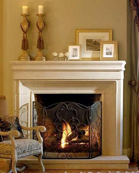 The Baron thin cast stone mantel.