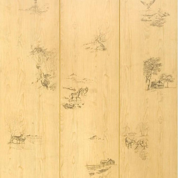 Close up of Hunters Woods deer and duck paneling. Sampling of images