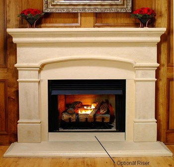 The Optional Stone Riser.  11 x 49" Cut on-site and used on the wall below fireboxes that are raised a few inches from the floor.