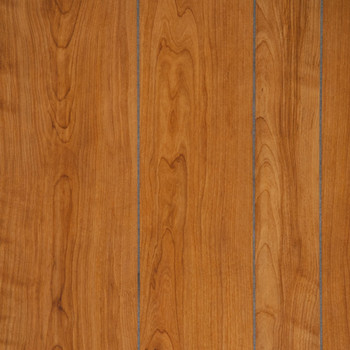 Williamsburg Cherry Paneling.  A medium brown random plank, grooved paneling