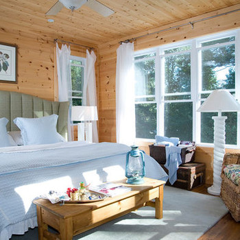 Knotty Pine V-joint planking, combined with other moldings