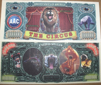 Circus (Big Top) One Million Dollar Bill