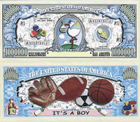 It's A Boy! One Million Dollar Bill