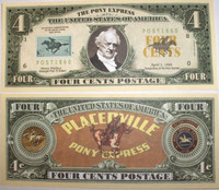 Four Cent Pony Express Postal Collectible Dollar Bill
