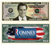 Mitt Romney 2012 For President Novelty Federal Reserve Note