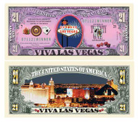 LAS VEGAS SIN CITY GAMBLING 21 DOLLAR BILL