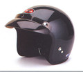 3/4 Shell Black DOT Motorcycle Helmet