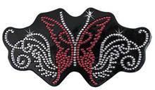Red Sparkling Butterfly Rhinestone Helmet Patch