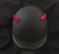 Small Red Motorcycle Helmet Horns