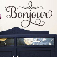 Bonjour Wall Decal, French Wall Decals